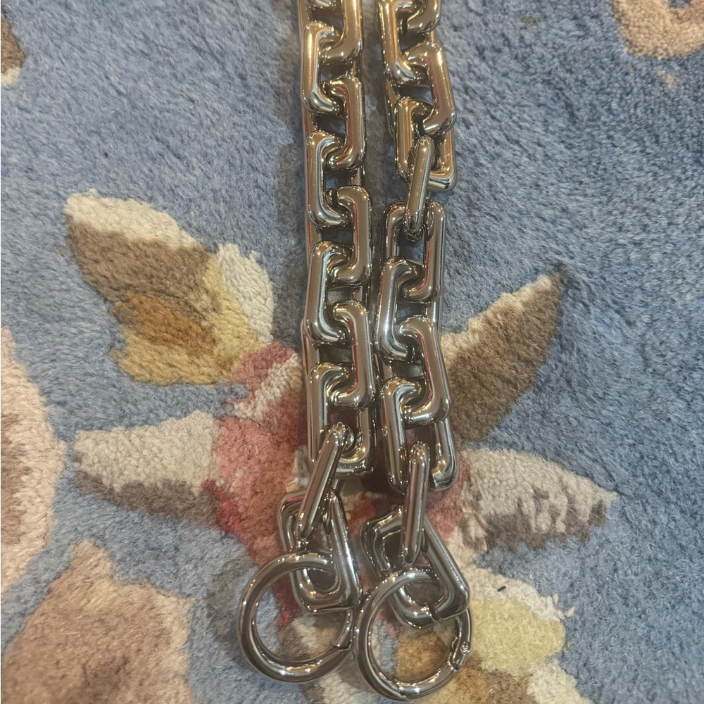 High quality Bottega inspired strap silver chrome purse bag